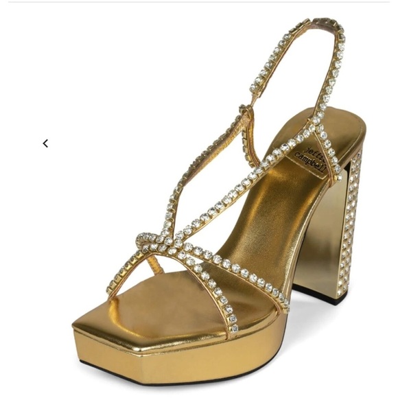 JEFFREY CAMPBELL, Nuite Embellished Slingback Platform Sandal, Sz 8.5 - Picture 1 of 12